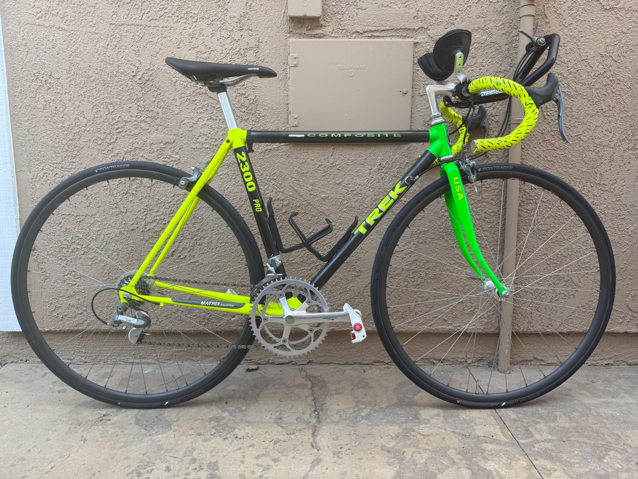 Trek 2300 Pro Carbon Fiber Road Racing Bike Shimano 600 Tricolor Ultregra Triathlon