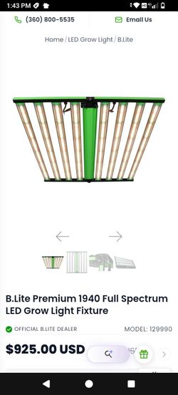 B.Lite Premium 1940 Full Spectrum LED Grow Light Fixture