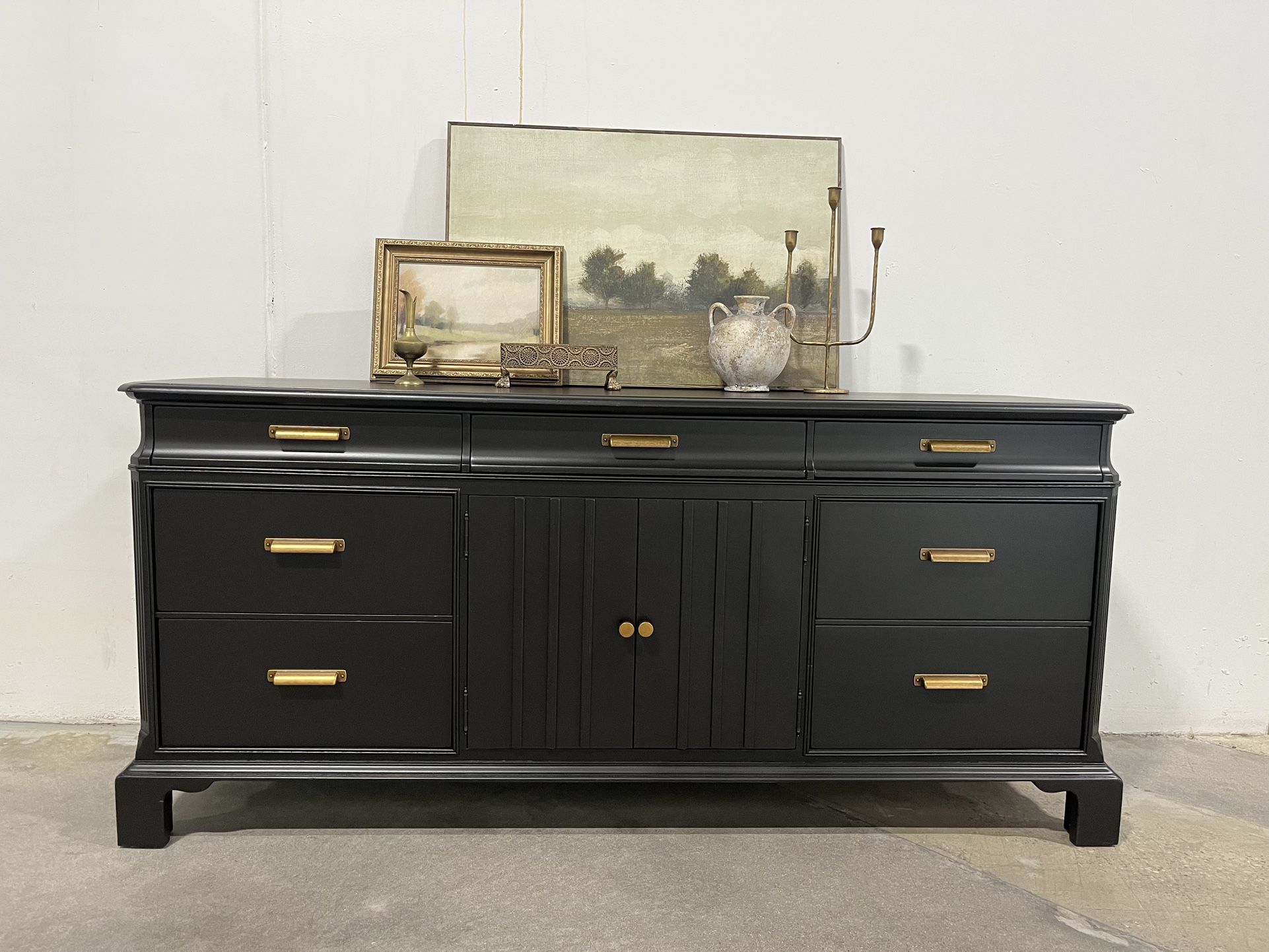 Black Solid Wood Dresser/ Buffet
