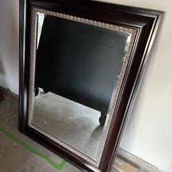 Large Wooden Framed Mirror 