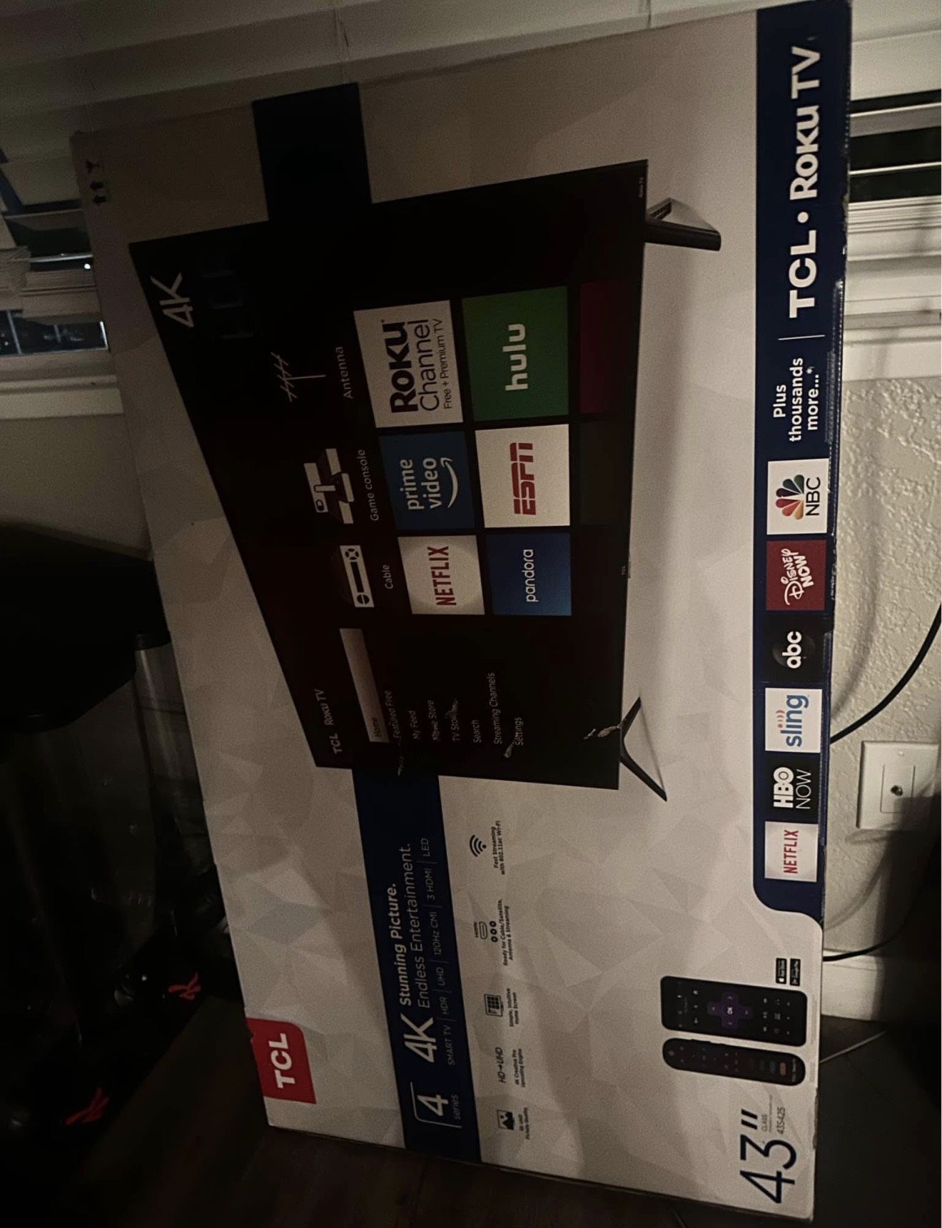 TCL 43″ 4K UHD Roku Smart TV – Never Used • Still In Box • Perfect Condition 