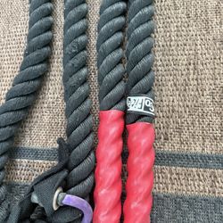 Heavy Duty Battle Ropes with Protective Handles – Strength Training Fitness Rope