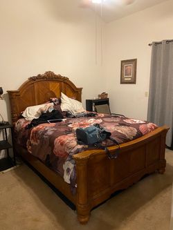Ornate Solid Wood Queen Bed Frame