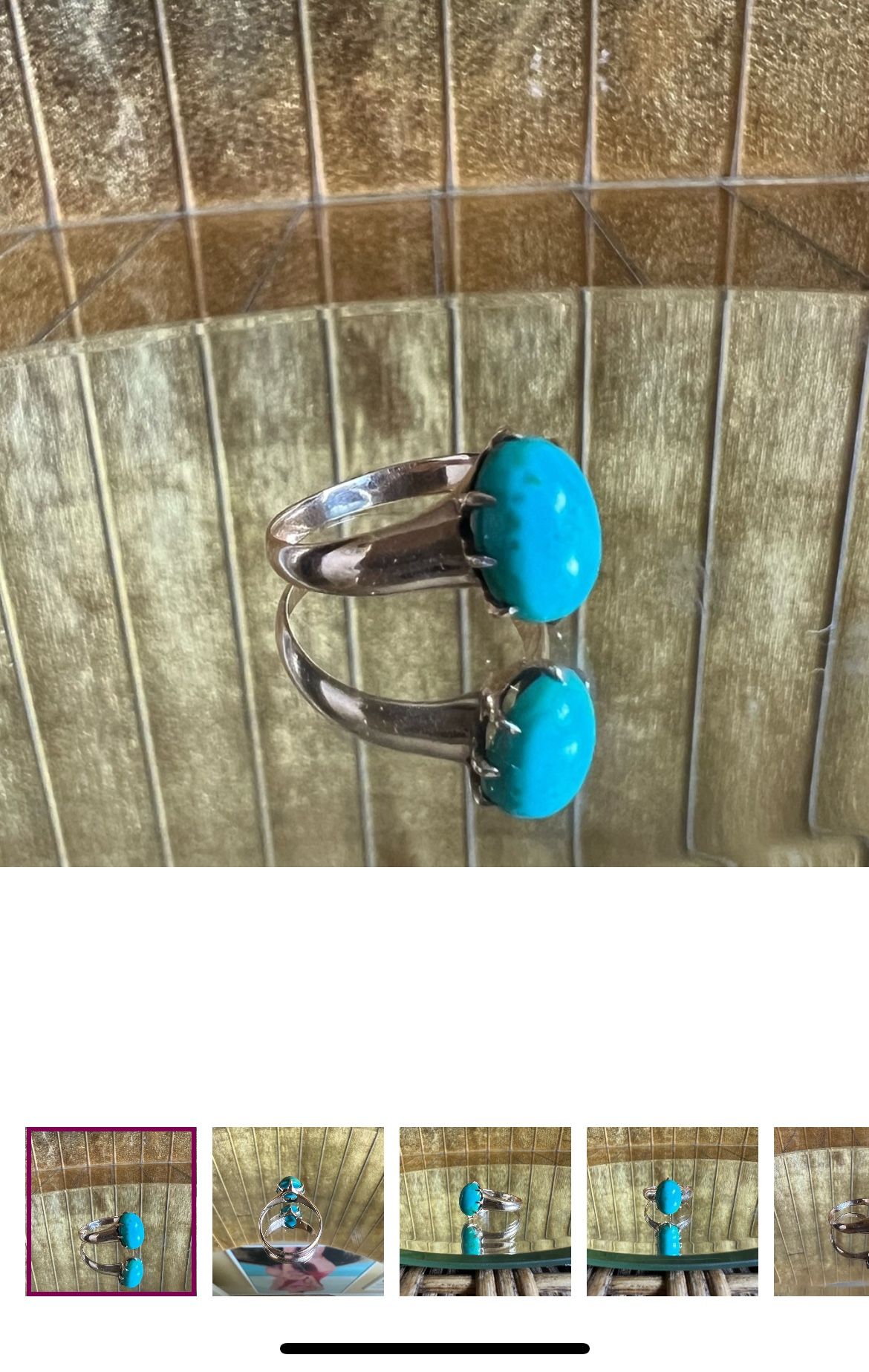 Beautiful  14k Yellow Gold Women’s Turquoise Ring From Iran