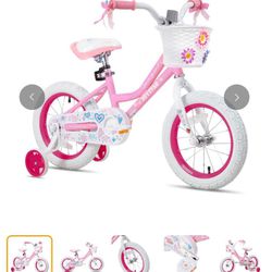 Pink Girls Bike With Basket And Training Wheels 
