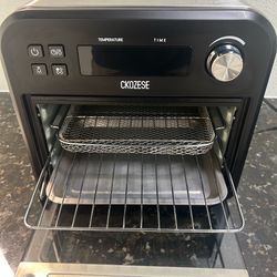 Air Fryer Oven  Combo Black Digital Countertop  With Temperature And Time Controls