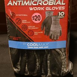 Antimicrobial Work Gloves 10pk