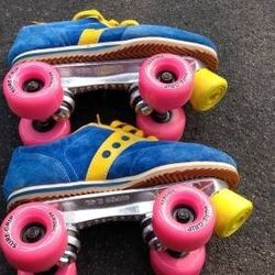 (New) 1970s vintage Spot Bilt roller skates Sure Grip    Disco Retro 
Size 7-7.5