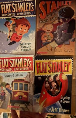 4 Flat Stanley books gently used