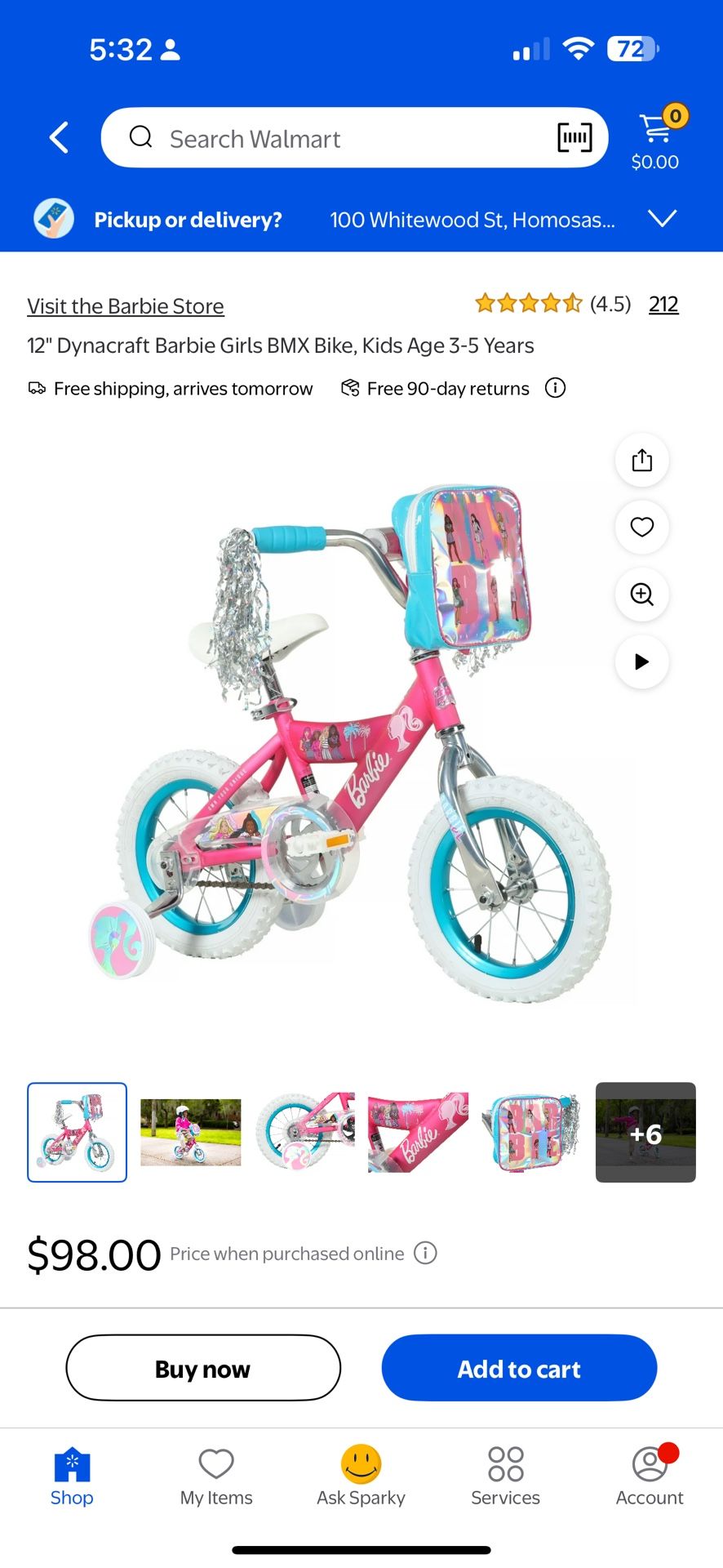 Barbie training bike