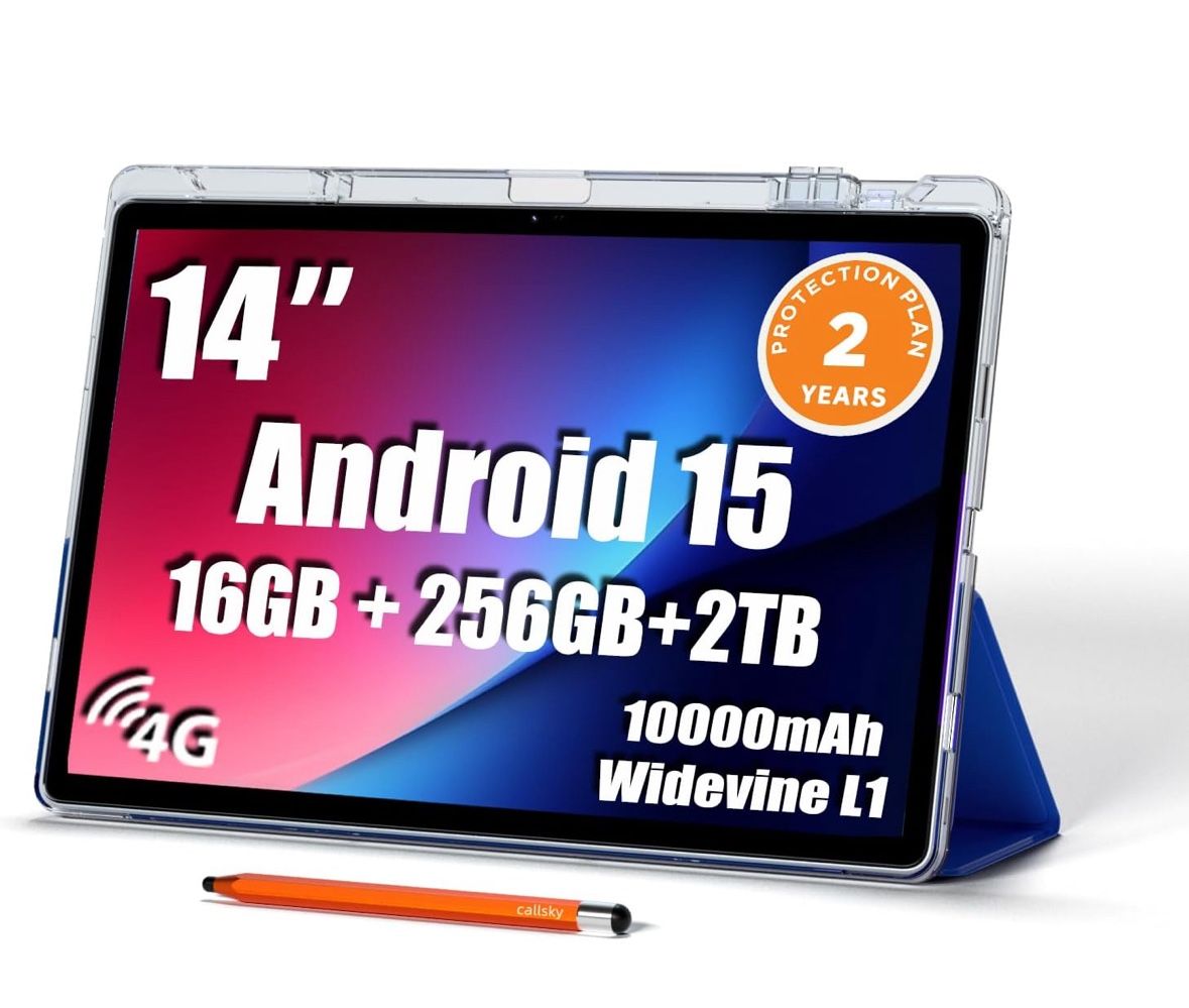 🔥New & Sealed 14” Android Tablet | 256GB | WiFi+4G LTE | Stylus + Case