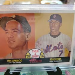 New York Mets Jose Reyes 07 Topps Heritage Then & Now Insert Baseball Card 