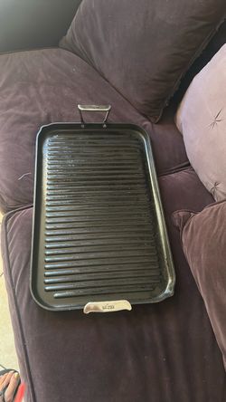 All-clad ha1 hard anodize non stick double burner grill pan 13x20.