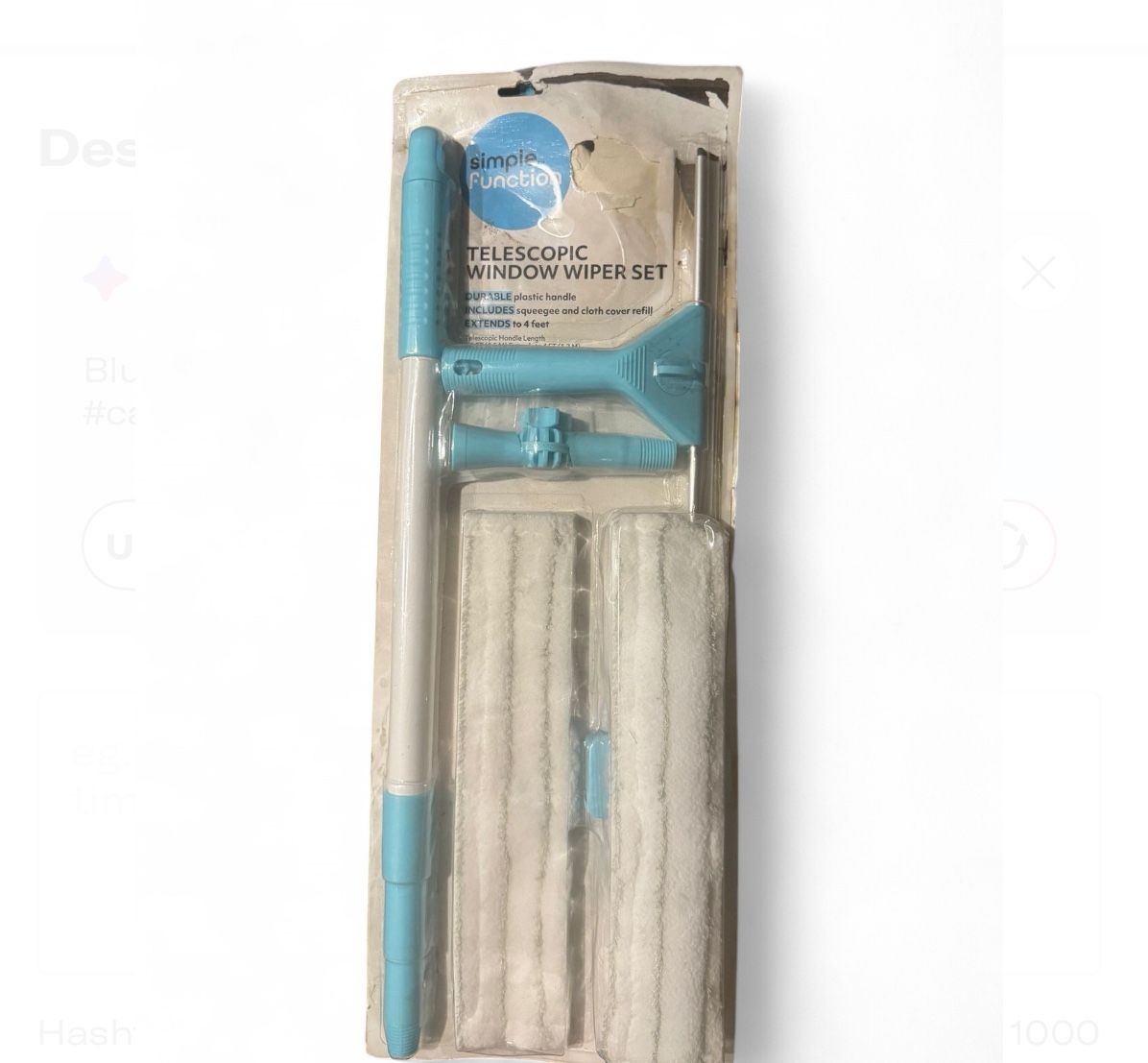 New Telescopic Window Wiper Set – Extends to 4FT – with Refill Pads