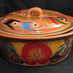 Large Mexican Clay Cooking Pot / Cazuela De Barro 