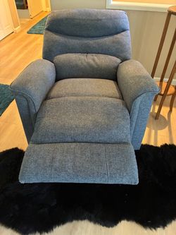 Blue Fabric Recliner Chair