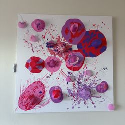 Original Acrylic Drip Painting with LED lights 