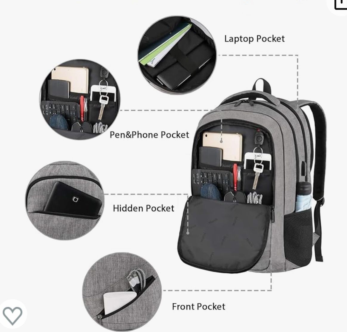MATEIN Laptop Backpack 15.6 Inch Grey