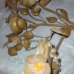 Iron & Crystal Tea Light Wall Sconces