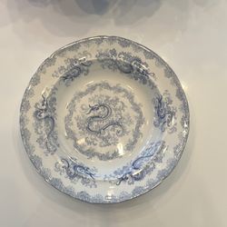 Antique blue transfer ware bowl
