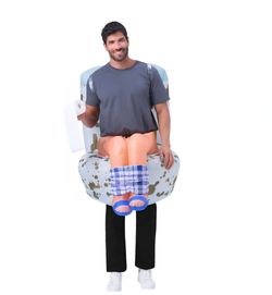 Spooktacular Creations Sitting on a Toilet Inflatable Costume Adult/ Teen One Size Fits Most
