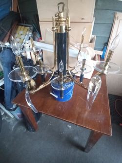 Brass & Marble Chandelier