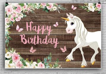 Unicorn Birthday Decoration. Girls Pink Beautiful