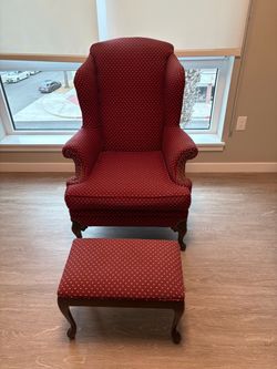 FREE: Wingback Chair, hardwood & upholstered