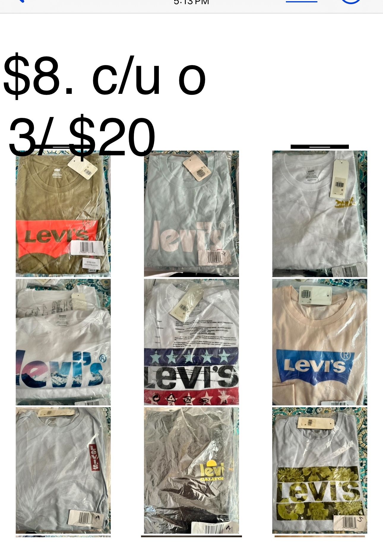Levis Shirts 👕  3/$20