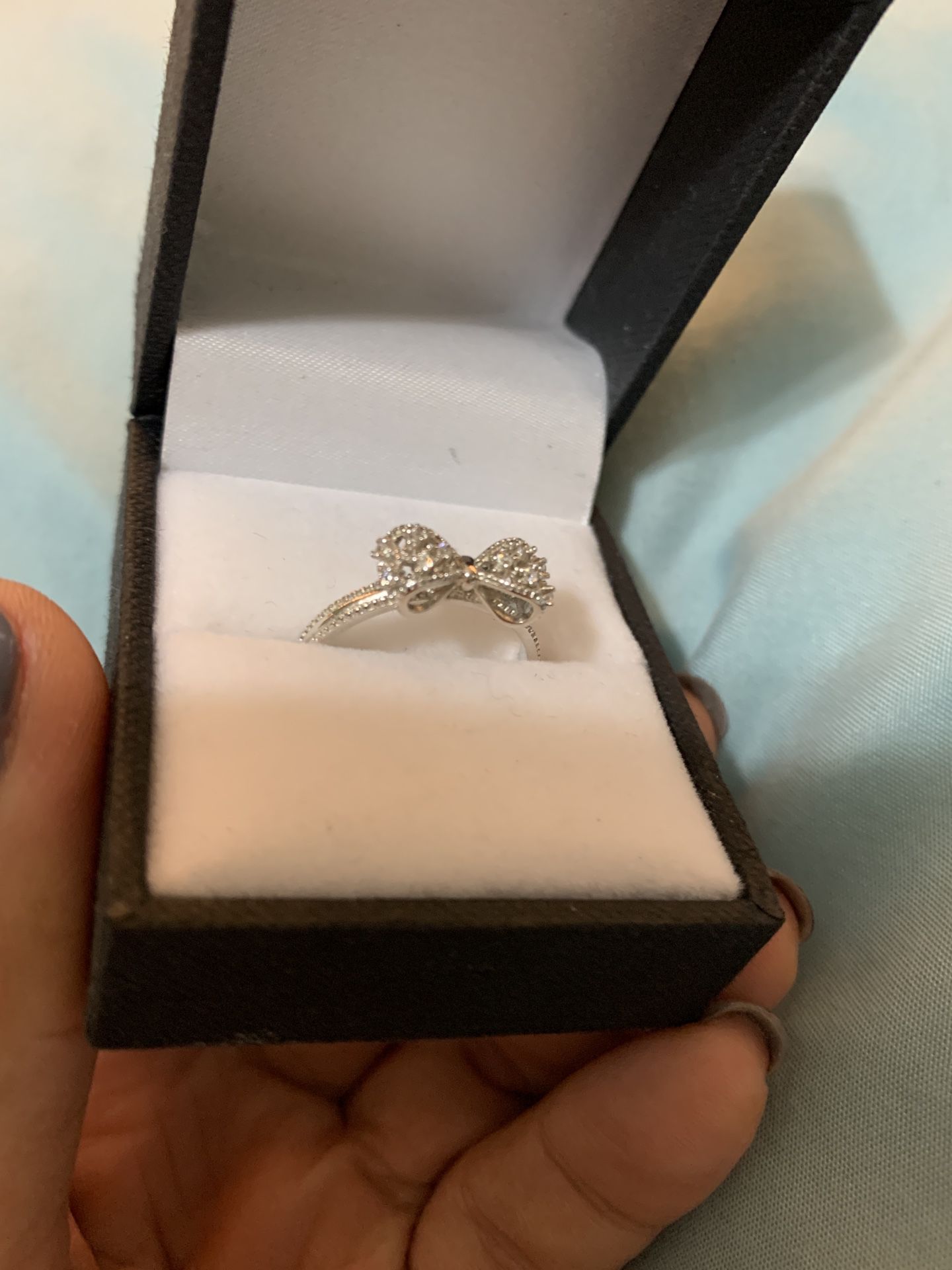Promise ring sterling silver BOW style size 7