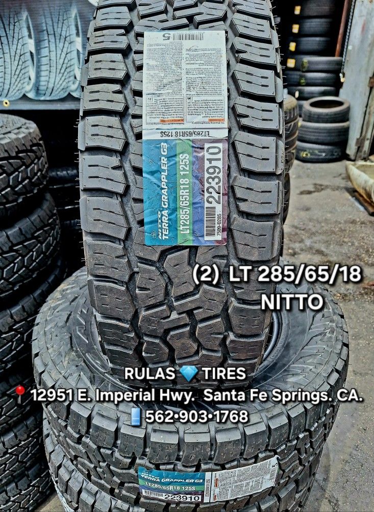 (2) LT 285/65/18 NITTO TERRA GRAPPLER 