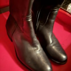 Vince Camuto Black Leather Knee High Boots 