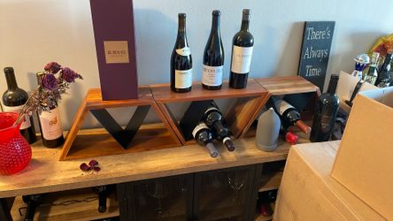 3 Wood Trapezoid Shelves