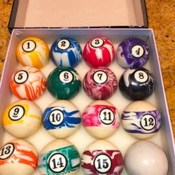 Marble Pool Ball Set