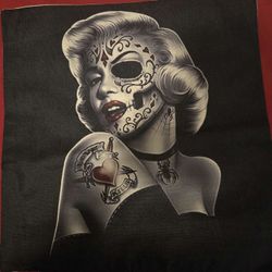 Marilyn Monroe Zombie Dead Pinup Sugar Skull Faux Pillowcase (17”X17”)