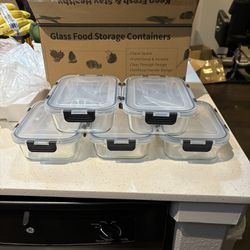 Skroam 5-Packs 36OZ Glass Food Storage Containers with Lids Airtight, Glass Meal Prep Container for Lunch, Pantry Organizers and Storage, Glass Lunch 