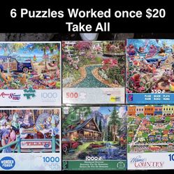 6 Puzzles Like New $20 Take All