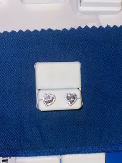 Heart diamond earrings 925.
