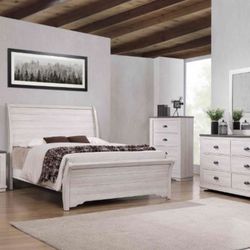 4 Pc Queen Size Platform Bed 