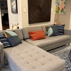 Cb2 Gray Modern Sectional Sofa With Chaise