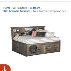 Twin Sized Captains Bed (No Matress)