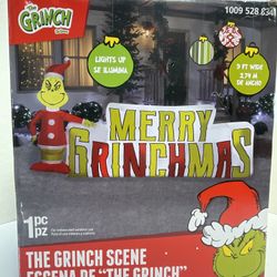 Gemmy Christmas The Grinch 9 ft Merry Grinchmas Scene Airblown Inflatable w/ Box