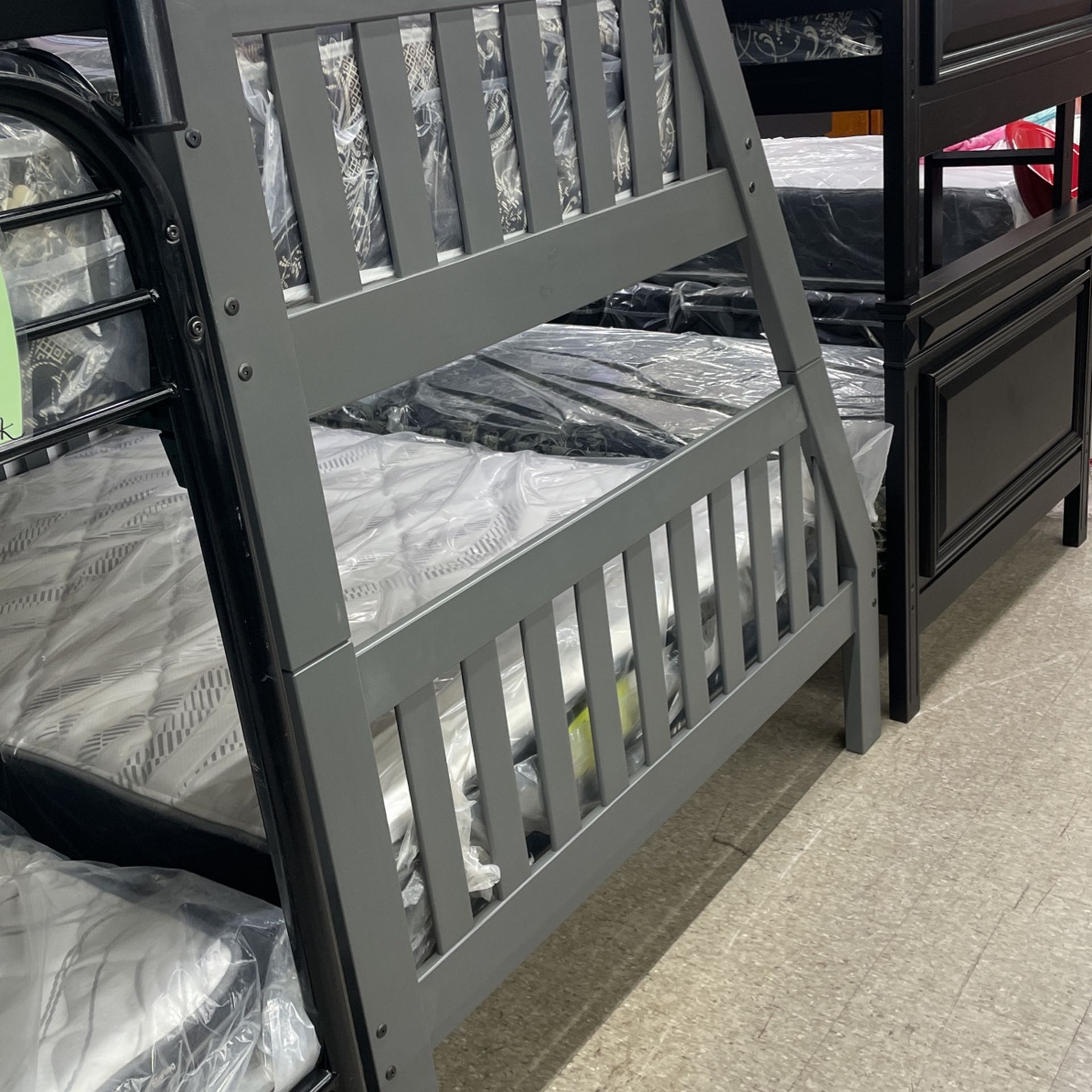 Grey Bunk bed Twin Over Full ON SALE