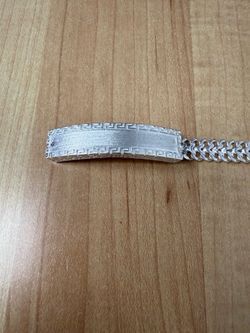 Esclava Petatillo Con Placa 7 Pulgadas Plata 925