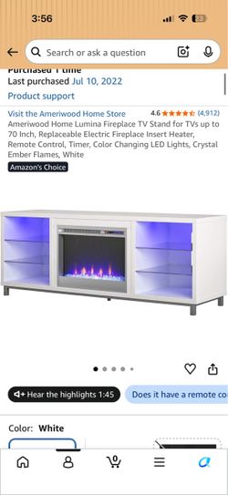White Fireplace TV Console / Entertainment Center