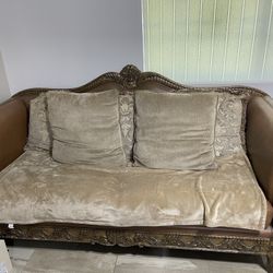 Vintage Wood Couches 