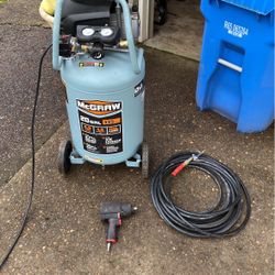 20 Gallon McGraw Compressor With Hose And Impact
