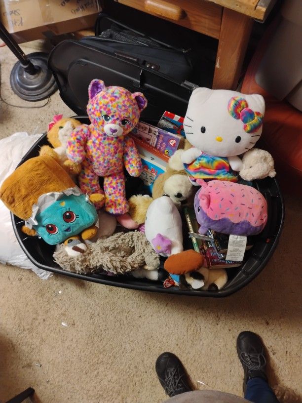 Bin Of Stuffed Animals!!
