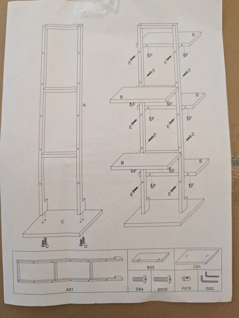 5 Shelve Standing Bookcase