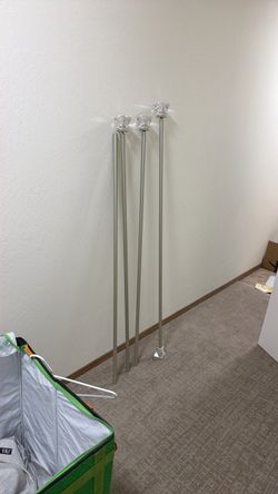 Curtain Rods with Crystal Finials – Set of 3